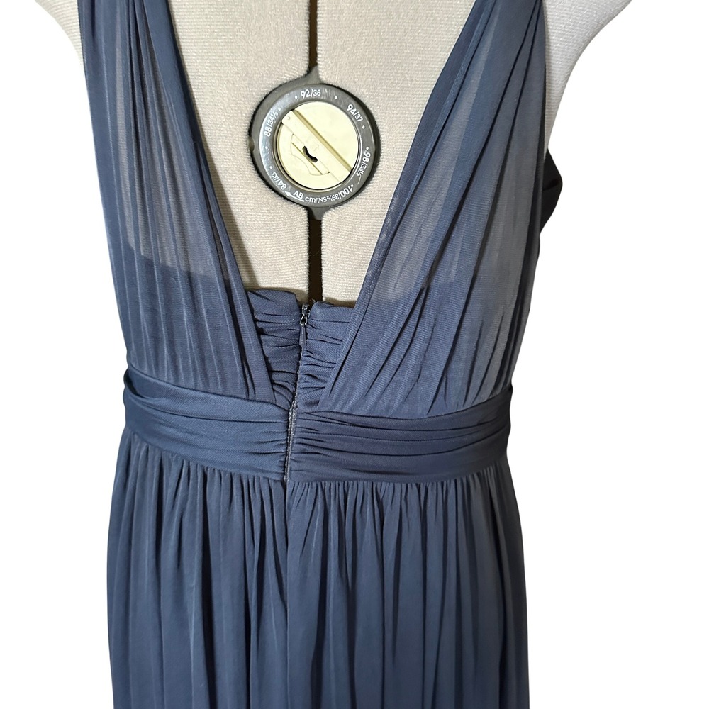 Alfred Sung Midnight Blue Formal Dress Wedding D720 Sz 16L Bridesmaid‎ Navy - Picture 5 of 9